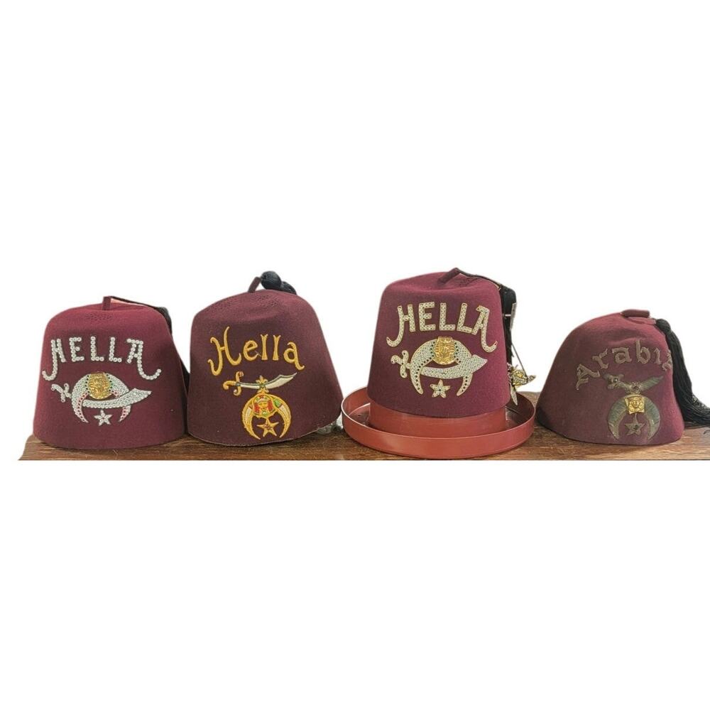 Shriners Fez Hats Lot of 5